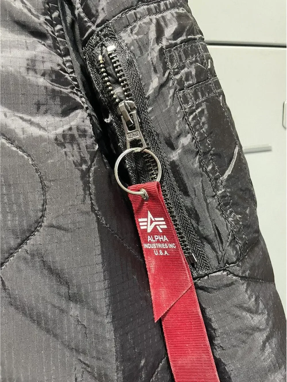 Alpha Industries quilted liner button up flight jacket - Picture 3 of 4